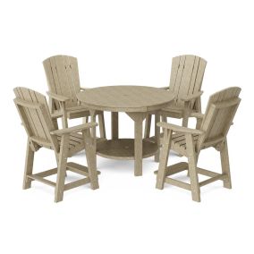 Heritage 5-Piece 48" Pub Counter Set in Weathered Wood