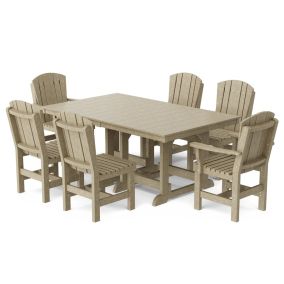 Heritage 7-Piece 44"x72" Dining Set in Weathered Wood