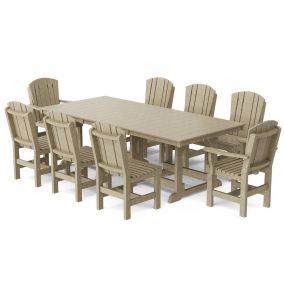 Heritage 9-Piece 44"x94" Dining Set in Weathered Wood