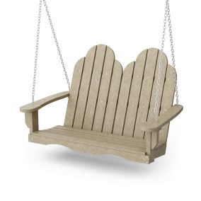 Classic Adirondack Swing in Weathered Wood