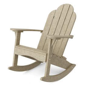 Classic Adirondack Rocking Chair in Weathered Wood