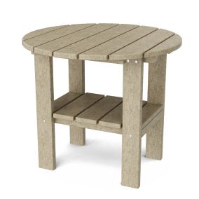 Classic Round Side Table in Weathered Wood