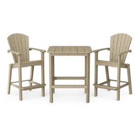 Classic 3-Piece Bar Set in Weathered Wood