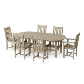 Classic 7-Piece 44"x84" Dining Set in Weathered Wood