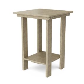 Contemporary Balcony Side Table in Weathered Wood