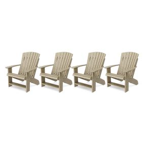 Heritage Adirondack Chairs Set of 4 in Weathered Wood
