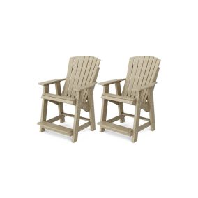 Heritage Tall Adirondack Chairs Set of 2 in Weathered Wood