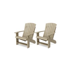 Heritage Adirondack Chairs Set of 2 in Weathered Wood