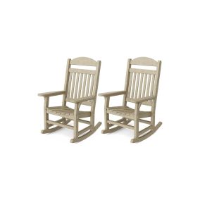 Heritage Traditional Rocking Chairs Set of 2 in Weathered Wood