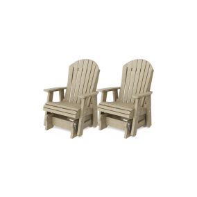 Heritage Adirondack Glider Chair Set of 2 in Weathered Wood