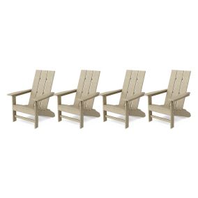 Freedom Modern Adirondack Chairs Set of 4 in Weathered Wood