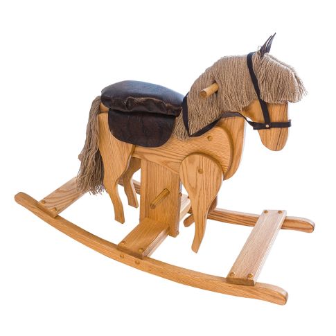 Amish Made Deluxe Wooden Galloping Rocking Horse