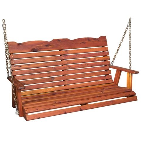Amish Made Cedar 5ft Straightback Porch Swing