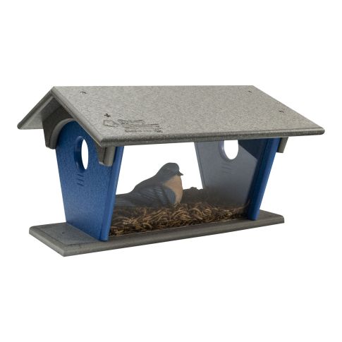 Bluebird Feeder - Gray & Cherry wood