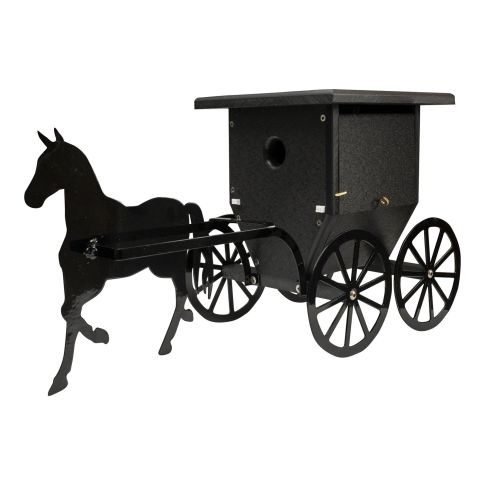 Amish Poly Buggy Hanging Wren House - Black