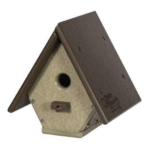 Hanging Wren House - Yellow & Gray