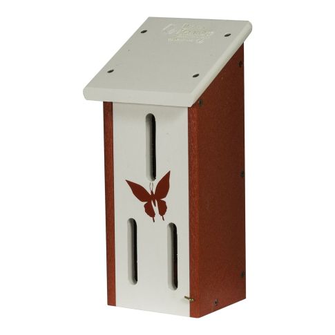 Small Butterfly House - Bright White & Red