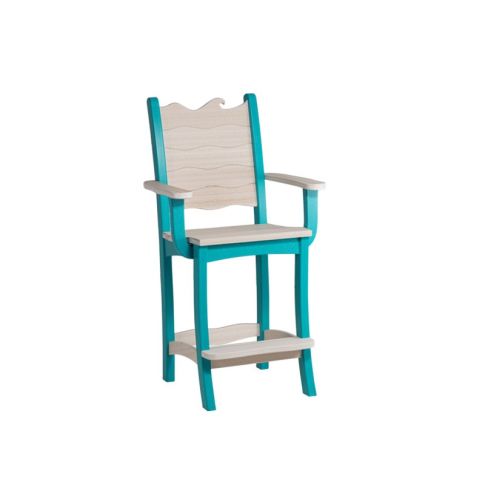 Amish Poly Wave Patio Bar Arm Chair
