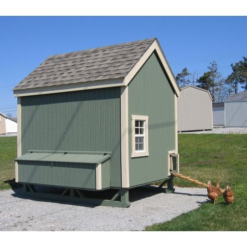 Amish Colonial Chicken Coop Kit - 6' x 8'