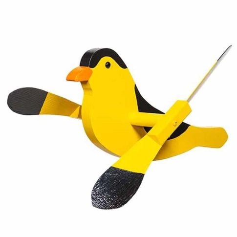 Amish Made Whirlybird Lawn Decor - Gold Finch