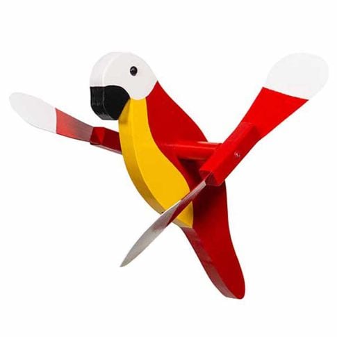 Amish Made Whirlybird Lawn Decor - Red Parrot