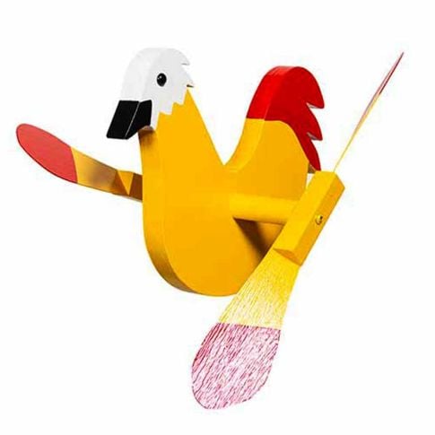 Amish Made Whirlybird Lawn Decor - Yellow Chicken