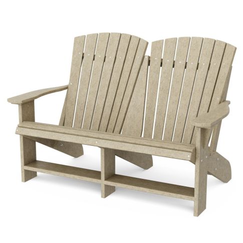 Heritage Double Adirondack in Weathered Wood