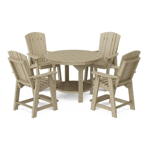Heritage 5-Piece 48" Pub Counter Set in Weathered Wood