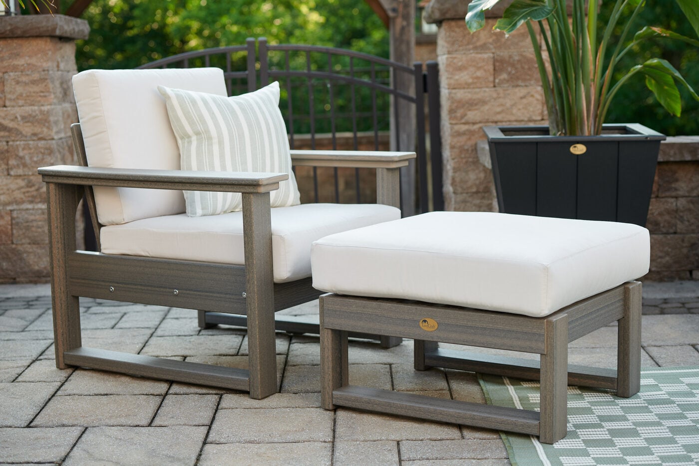 Lanai chair and ottoman in Coastal Gray