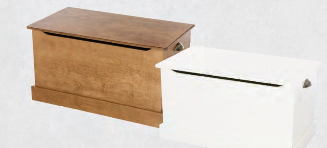 Harvest and white wooden toy boxes