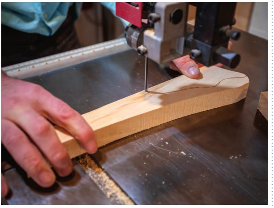 Cutting a horse head on a band saw