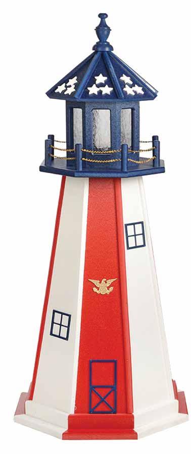 Patriotic lighthouse, alternating panels design